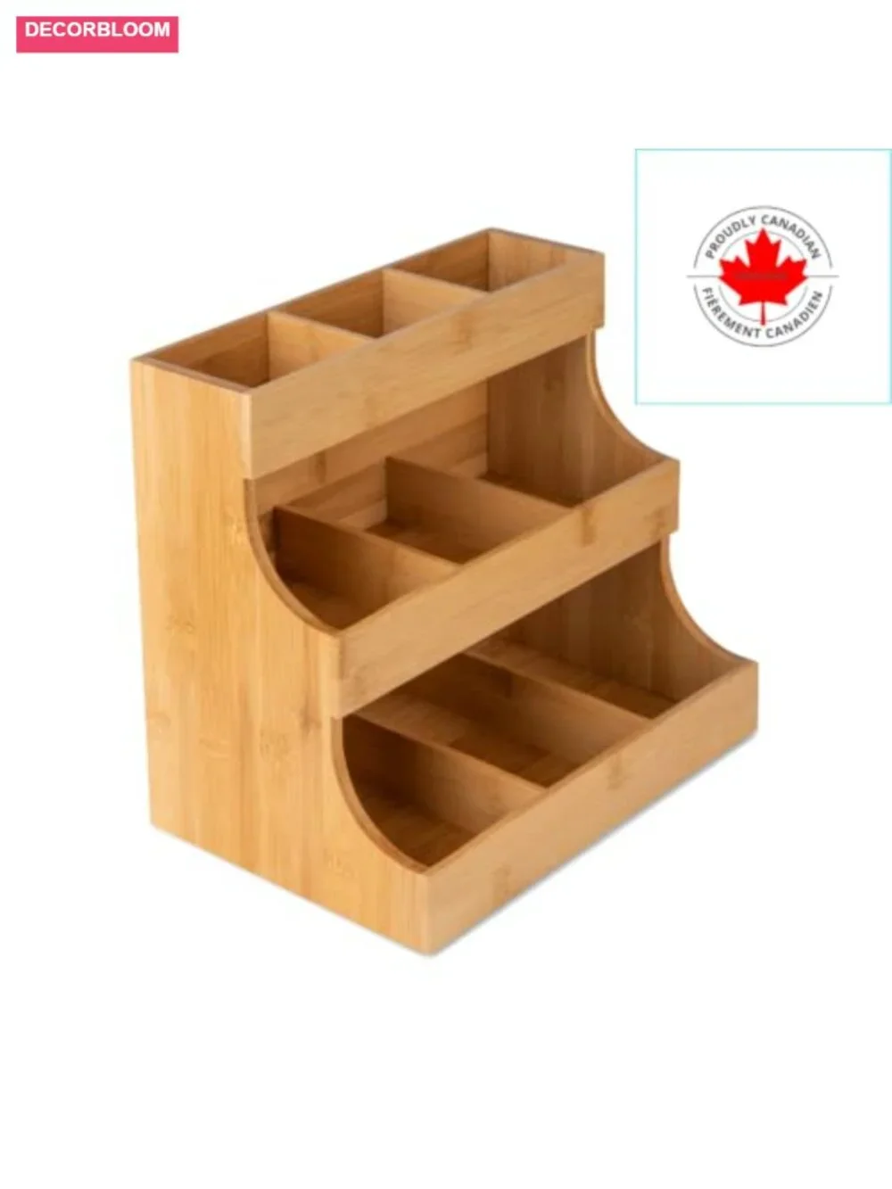 Tea Bag Organizer - Bamboo Storage Box Holds 180 Tea Bags